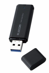 エレコム ESD-EMC0250GBK SSD 外付け 250GB USB3.2 Gen1 読出最大400MB/秒 超小型 ポータブル キャップ式 耐衝撃 【 Windows Mac パソコ