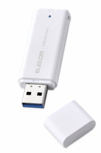 エレコム ESD-EMC0500GWH SSD 外付け 500GB USB3.2 Gen1 読出最大400MB/秒 超小型 ポータブル キャップ式 耐衝撃 【 Windows Mac パソコ