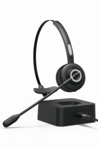 エレコム LBT-HSOH14BK Bluetooth ヘッドセット オーバーヘッドタイプ（ブラック）マイク付き マイクミュート機能付き 充電台付[LBTHSOH1