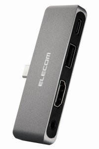 エレコム DST-C25SV USB Type-C/直挿しタイプドッキングステーション 4-in-1 PD 55W出力(USB-C/USB-A/HDMI/3.5mm4極ステレオミニ)（シル