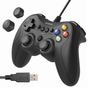 エレコム ELECOM GAMING 有線FPSゲームパッド USB接続 PS系ボタン配置 スティックカバー交換 公式大会使用可  JC-GP30SBK返品種別A