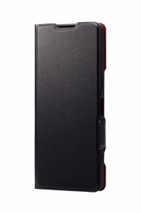 エレコム PM-X233PLFUBK Xperia 5 V(SO-53D/SOG12)用 手帳型レザーケース マグネット 超軽量 ワイヤレス充電可 スタンド機能付 UltraSlim