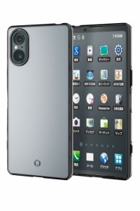 エレコム PM-X233UCTMBK Xperia 5 V(SO-53D/SOG12)用 ソフトケース カメラ周り保護 ワイヤレス充電可 ストラップホール付 メタリックフレ