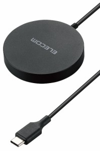 エレコム W-MA04BK ワイヤレス充電器 Qi 認証 Qi2 対応 15W / 7.5W / 5W マグネット式 ケーブル一体 1.5m（ブラック）[WMA04BK] 返品種別