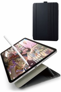 エレコム TB-A23PMWVDBK iPad Pro 11インチ 第4/第3世代(2022/2021年)用 ソフトレザーケース 本体マグネット装着 手帳型 ApplePencil収納