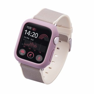 エレコム AW-23EBPPRPN Apple Watch SE(第2/1世代)/Series 6/5/4[40mm]用 ＆me ハードバンパーケース ラバーコート（アッシュピンク）[AW