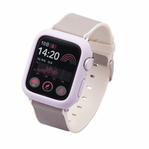 エレコム AW-23EBPPRPU Apple Watch SE(第2/1世代)/Series 6/5/4[40mm]用 ＆me ハードバンパーケース ラバーコート（ラベンダー）[AW23EB