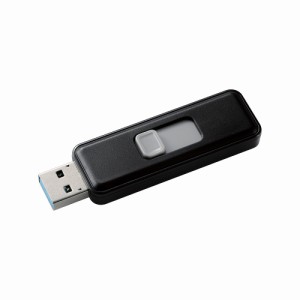 エレコム USB3.2(Gen1)対応 USBメモリ スライド式 ストラップホール付 セキュリティ機能対応 32GB（ブラック）  MF-SSU3032GBK返品種別A