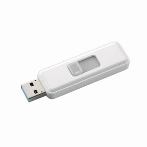 エレコム USB3.2(Gen1)対応 USBメモリ スライド式 ストラップホール付 セキュリティ機能対応 32GB（ホワイト）  MF-SSU3032GWH返品種別A