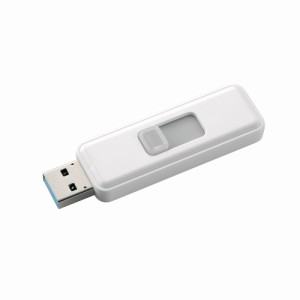 エレコム USB3.2(Gen1)対応 USBメモリ スライド式 ストラップホール付 セキュリティ機能対応 128GB（ホワイト）  MF-SSU3128GWH返品種別A