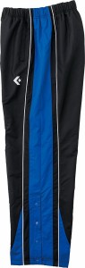 コンバース 男女兼用 ウォームアップパンツ（裾ボタンタイプ）（ブラック×Rブルー・サイズ：O） CON-CB182500P-1925-O返品種別A