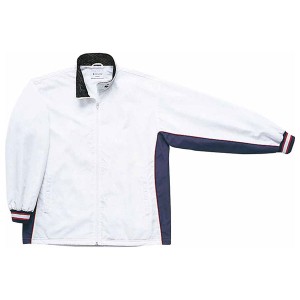 コンバース CON-CB182102S-1129-L 男女兼用 ウォームアップジャケット（前ファスナー・裾ボックスタイプ）（ホワイト×ネイビー・サイズ