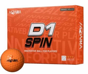 本間ゴルフ BT2301-OG D1 SPIN ゴルフボール 1ダース 12個入り(オレンジ)HONMA GOLF[BT2301OG] 返品種別A