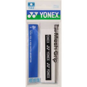 ヨネックス ウェットスーパーメッシュグリップ （ホワイト）1本入り YONEX テニス・バドミントン用グリップテープ YO-AC138011返品種別A