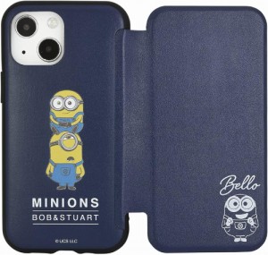 グルマンディーズ MINI-307A iPhone 13 mini/12 mini（5.4インチ）用 耐衝撃 手帳型ケース IIIIFIT『怪盗グルー/ミニオンズ』シリーズ（