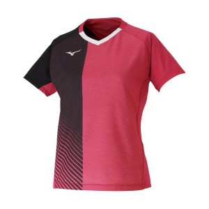 ミズノ 卓球用ゲームシャツ（レディーズ）（ピンク・サイズ：2XL） MIZUNO　2020卓球女子日本代表モデル 82JA0211652XL返品種別A