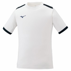ミズノ フィールドシャツ　ユニセックス(ホワイト×ドレスネイビー・サイズ：L) MIZUNO　サッカー/フットボール P2MA102071L返品種別A