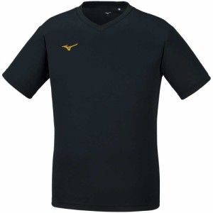 ミズノ 32MA1191-90-XL ナビドライ Tシャツ(ブラック×ゴールド・サイズ：XL)mizuno NAVIDRY 半袖 Vネック[32MA119190XL] 返品種別A