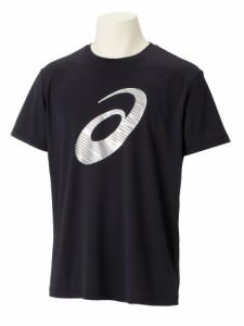 アシックス メンズ ドライ  ビッグロゴ半袖シャツ（パフォーマンスブラック×ピュアシルバー・サイズ：M） 2031E019-001-M返品種別A