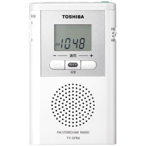 東芝 TY-SPR4-W ワイドFM/AMポケットラジオTOSHIBA[TYSPR4W] 返品種別A