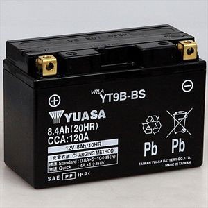 台湾ユアサ バイク用バッテリー【電解液注入・充電済】【他商品との同時購入不可】 YUASA YT9B-BS(タイワンユアサ)返品種別B