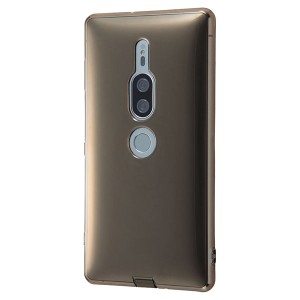 レイアウト Xperia XZ2 Premium（SO-04K/SOV38）用 TPU ソフトケース コネクタキャップ付き（ブラック）  RT-RXZ2PTC10/BM返品種別A