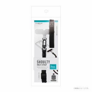 MS Products LN-NS01BK スマートフォン(汎用) ネックストラップ 「SHOULTY MULTI STRAP」平紐タイプ（ブラック）[LNNS01BK] 返品種別A