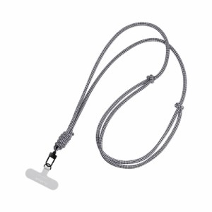 MS Products スマートフォン(汎用) ショルダーストラップ 「SHOULTY MULTI STRAP」丸紐タイプ A(ホワイト/ブラック)  LN-SS01A返品種別A