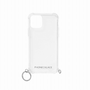 PHONECKLACE PC20438I12P iPhone 12/12 Pro用 ストラップ用リング付きクリアケース（シルバーチャーム）[PC20438I12P] 返品種別A