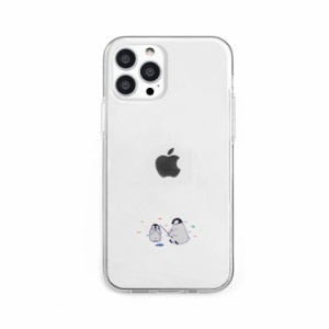 Dparks DS21204I13P iPhone 13 Pro（6.1インチ）用 背面カバー型 TPUクリアケース ミニ動物（ペンギン）[DS21204I13P] 返品種別A