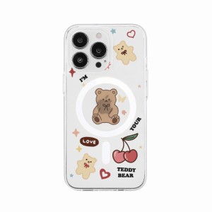 AKAN AK23523I14P iPhone 14 Pro用 MagSafe対応クリアケース（テディベア）[AK23523I14P] 返品種別A