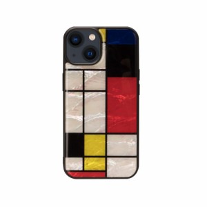 ikins（アイキンス） I23579I14 iPhone 14用 背面カバー型 天然貝ケース（Mondrian）[I23579I14] 返品種別A