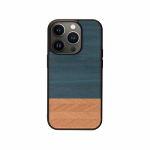 Man＆Wood I23633I14P iPhone 14 Pro用 背面カバー型 天然木ケース（Denim）[I23633I14P] 返品種別A