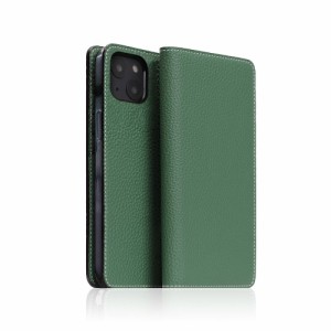 SLG Design SD24297I14GR iPhone 14用 手帳型ケース Hybrid Grain Leather Case（Sea Green）[SD24297I14GR] 返品種別A