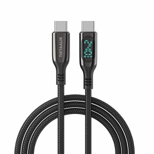 TIKTAALIK(ティクタアリック) TT25258 LCDディスプレイ付き 240W PD USB-C to Cケーブル (1.5m)[TT25258] 返品種別A