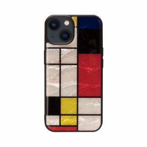 ikins（アイキンス） I25469I15 iPhone15（6.1inch/2眼）用 天然貝ケース（Mondrian）[I25469I15] 返品種別A