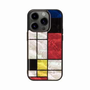 ikins（アイキンス） I25485I15PR iPhone15 Pro（6.1inch/3眼）用 天然貝ケース（Mondrian）[I25485I15PR] 返品種別A