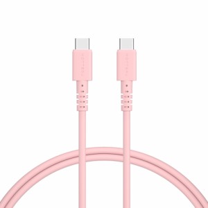 MOTTERU (モッテル) しなやかで絡まない USB-C to USB-Cシリコンケーブル 100cm（シェルピンク）  MOT-SLCC100-PK返品種別A