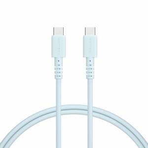 MOTTERU (モッテル) しなやかで絡まない USB-C to USB-Cシリコンケーブル 100cm（パウダーブルー）  MOT-SLCC100-BL返品種別A