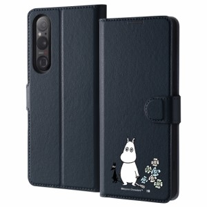 イングレム IJ-AXP1M5ELC1DN/MT46 Xperia 1 V(SO-51D/SOG10/SoftBank)用 『ムーミン』耐衝撃 手帳型レザーケースマグネット（ムーミンと