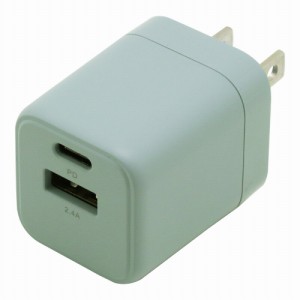 インプリンク IMAC1CUPD20BL AC充電器 PD20W対応 Type-C×1ポート/USB-A×1ポート MELIA(ブルー)[IMAC1CUPD20BL] 返品種別A