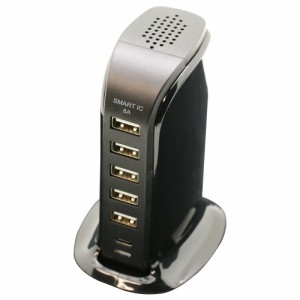 インプリンク IAC1C5U80SIBK USB5ポート/TYPE-C1ポート DESK TOP AC充電器 計8A（ブラック）[IAC1C5U80SIBK] 返品種別A