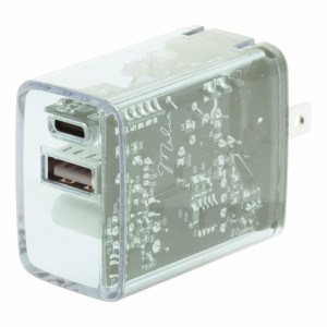 インプリンク IMAC1CU20CL PD20W対応 TYPE-C1ポート/USB1ポートAC充電器（クリア）Imprinc[IMAC1CU20CL] 返品種別A