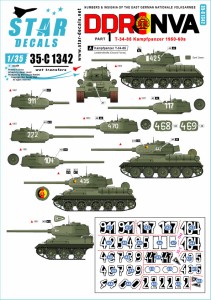 STAR DECALS 1/35 現用 東ドイツ国家人民軍#1 T-34-85主力戦車1950〜60年代 デカール【SD35-C1342】デカール  返品種別B