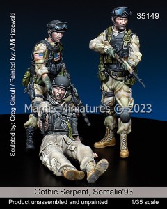 マンティス・ミニチュアズ 1/35 現用 アメリカ 「ブラックホーク・ダウン」ゴシック・サーペント作戦 ソマリア’93(3体入)【Man35149】レ