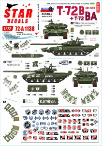 STAR DECALS 1/72 現用 ウクライナの戦争 #8 ロシア軍のT-72B(Mod.1989)/T-72BA主力戦車(2022年)【SD72-A1138】デカール  返品種別B
