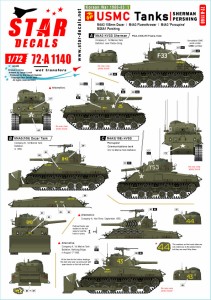 STAR DECALS 1/72 現用 朝鮮戦争 #1 アメリカ海兵隊のシャーマンとパーシング M4A3(105)ドーザー戦車/M4A3火炎放射戦車/M4A3通信戦車/M26
