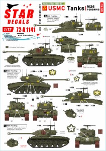 STAR DECALS 1/72 現用 朝鮮戦争 #2 アメリカ海兵隊のM26パーシング戦車【SD72-A1141】デカール  返品種別B