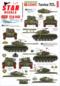 STAR DECALS 1/72 現用 朝鮮戦争 #3 アメリカ海兵隊のM46パットン戦車【SD72-A1142】デカール  返品種別B