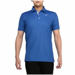 ミズノ E2MAAA0125XL メンズ ベーシック半袖共衿シャツ（ブルー・サイズ：XL）MIZUNO[E2MAAA0125XL] 返品種別A